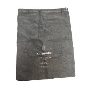 Gravati Gray Dust Bag Shoe Pouch 13"x 10" Drawstring Cotton Logo Print Milano It